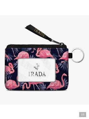 🆕ID Case Wallet Keychain with Clear ID Window Zipper Cute Coin Purse for Women